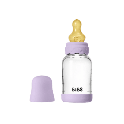 BIBS Boheme Glass Baby Bottle 120ml Latex - Violet Sky