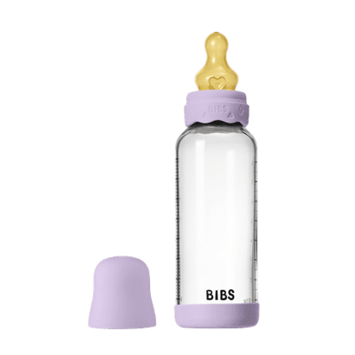 BIBS Boheme Glass Baby Bottle 240ml Latex - Violet Sky