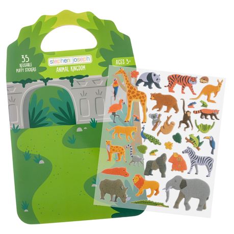 Stephen Joseph Reusable Puffy Stickers Zoo