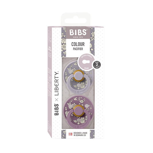 BIBS x LIBERTY Colour Pacifiers 2 Pack Capel - Fossil Grey Mix size 2
