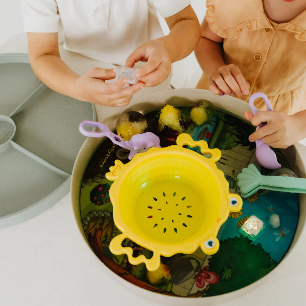 Jellystone Designs - Sensory Tray Play with Illustrated Silicone Lid - Sage