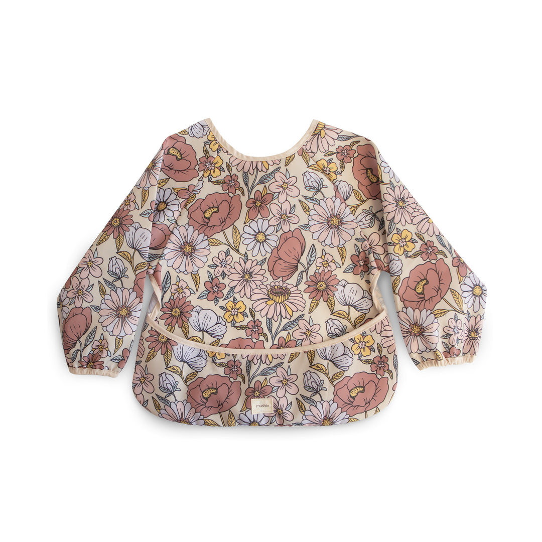 Mushie Long Sleeve Bib - Retro Flowers