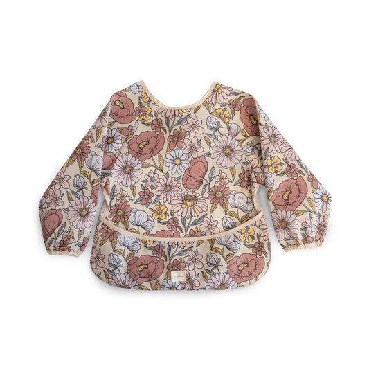 Mushie Long Sleeve Bib - Retro Flowers