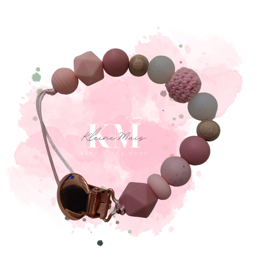 Pink sparkle Crochet Silicone Dummy Clip